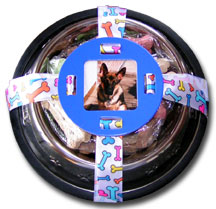 Fobbie wrapped dog bowl